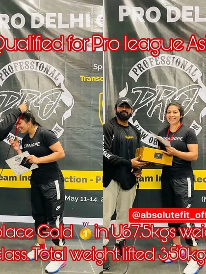 Preeti qualified for the Pro League Asia after securing first place gold in her weight class. She lifted a total of 350kgs, raising the bar and lifting her way to the top.