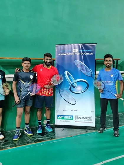 A group photo with my players after a successful Yonex Demo Day. Everyone got a chance to try out the new Astrox series racquets.