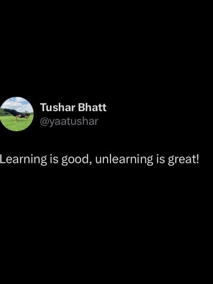 Learning is good, but unlearning is great. Much of our stress comes from beliefs and expectations that aren't ours. The real breakthrough happens when you let go and make space in your mind.