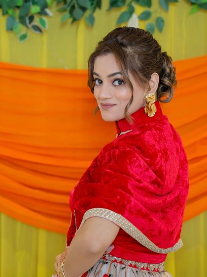 A close-up of my traditional outfit for a wedding event. I believe in looking the part to add to the festive atmosphere.