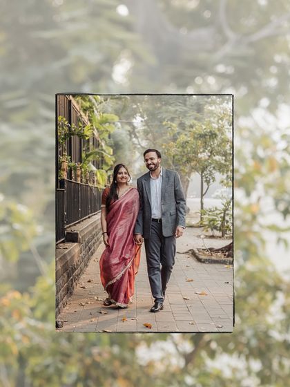 A simple, happy walk down a tree-lined city street. This photo captures the feeling of just being together and enjoying a beautiful day in Mumbai.