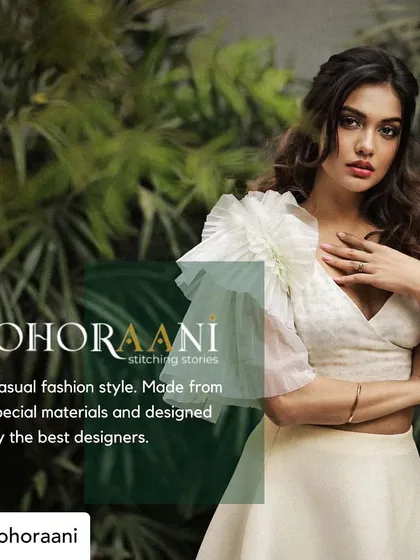 A promotional image for our collaboration with Bohoraani, describing our style as casual, made from special materials, and designed by the best.