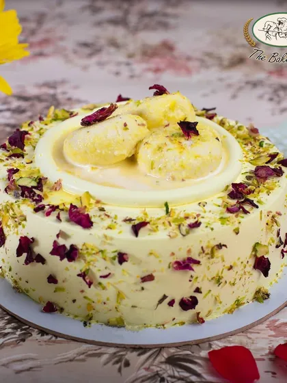 Meet our dreamy Rasmalai Cake. We soak a light, airy sponge in sweet, cardamom-infused milk and top it with actual rasmalai pieces, pistachios, and rose petals. It’s the perfect fusion of two classic desserts.