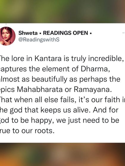 The lore in the movie Kantara is incredible. It captures the element of Dharma and divine justice, reminding us that when all else fails, faith in our roots keeps us alive. The penance of deep devotion will never go unnoticed.
