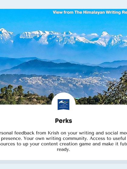 The stunning, panoramic view of the Himalayas from the retreat. This is the perk of joining our masterclasses, where inspiration is just a glance away.