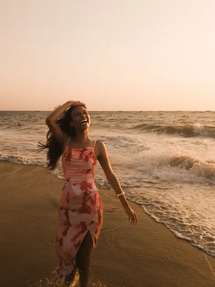 There's nothing like that golden hour glow on a Goa beach. I focus on capturing pure, unscripted joy, turning a simple walk by the sea into a beautiful memory. This is perfect for solo travelers or anyone looking to capture the feeling of freedom on their trip.