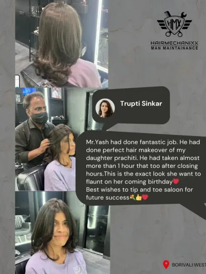 A perfect birthday glow-up for a young client. We gave her a chic, modern bob that she can flaunt with confidence. We even stayed after hours to make sure it was perfect.
