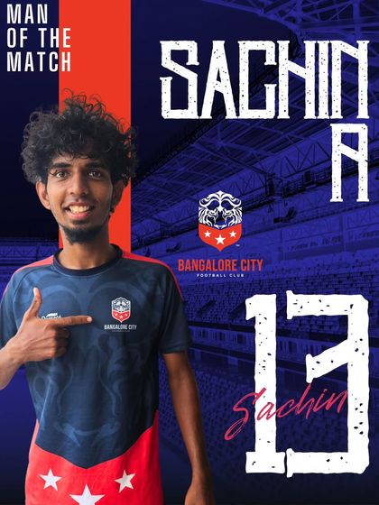 Celebrating our Man of the Match, Sachin, after his goal and assist performance.