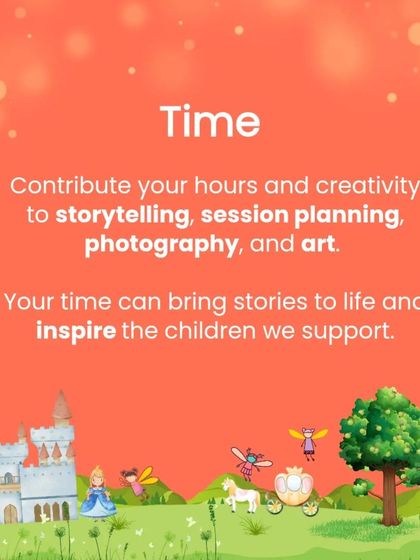 You can help by contributing your time and creativity. We have volunteer opportunities in storytelling, session planning, photography, and art to help bring stories to life for our children.