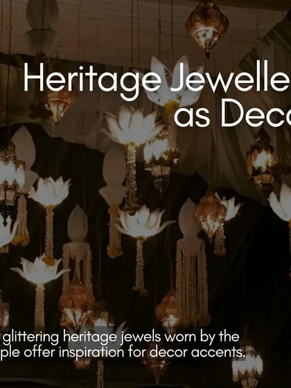 An inspirational idea from our blog: using heritage jewelry motifs as decor accents for a glittering, unique theme.