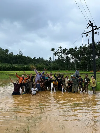 Our entire group having a blast in the mud fields. We encourage everyone to let their inner child out and make some messy memories.