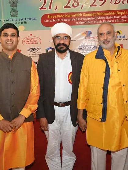 With the organizers and fellow artists at the Jalandhar music festival.