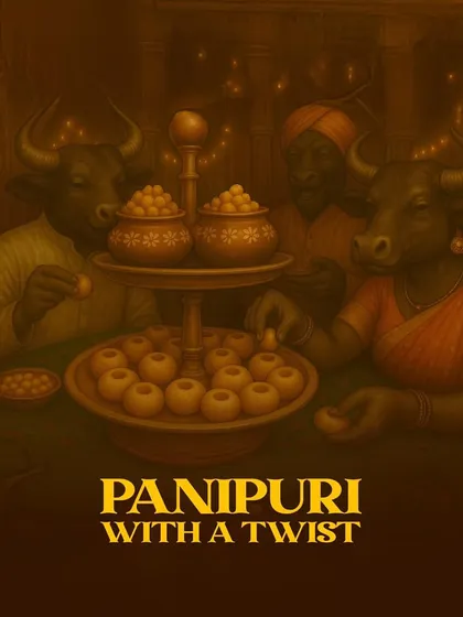 Even the food gets a theme. 'Pani Puri with a twist' was part of our unique wedding party experience.