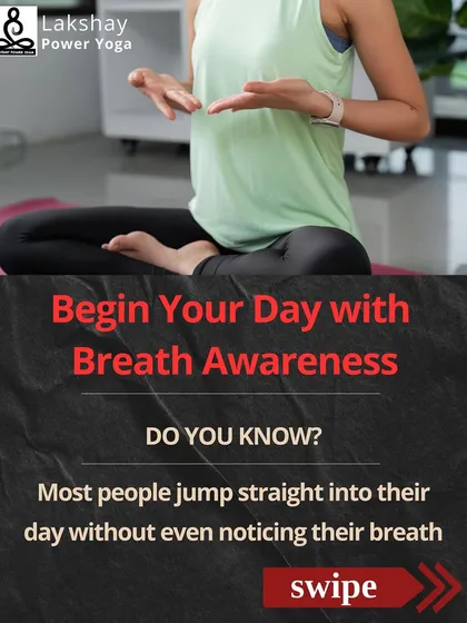 A visual reminder to begin your day with breath awareness before jumping into daily tasks.