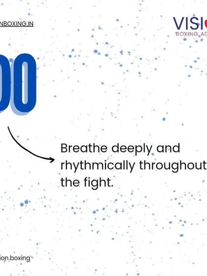 You must learn to breathe deeply and rhythmically throughout a fight. Inhale through your nose, and exhale sharply with each punch to stay relaxed and maintain your stamina.