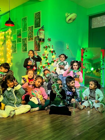 Posing with their Christmas gifts. It's wonderful to see the bonds they form in the studio.