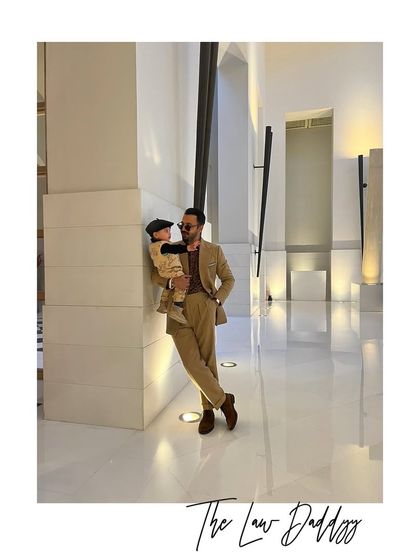 A stylish moment with my son. Passing on a sense of confidence and style is part of the fun of being a dad.