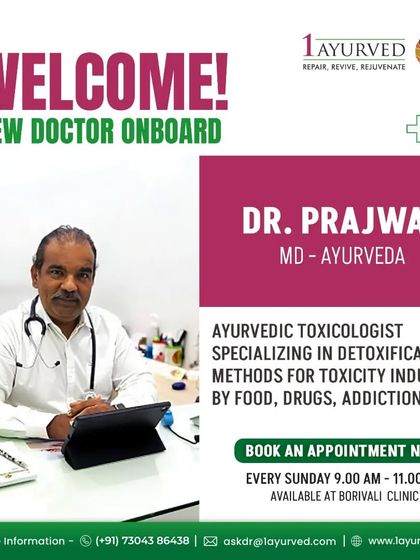 Welcome Dr. Prajwal, an MD in Ayurveda and a specialist in Ayurvedic toxicology. He focuses on detoxification methods for toxicity induced by food, drugs, and addiction, helping patients reclaim their health.