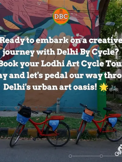 Ready to embark on a creative journey? Our bright orange cycles are the perfect way to explore Delhi's urban art oasis in the Lodhi Art District.