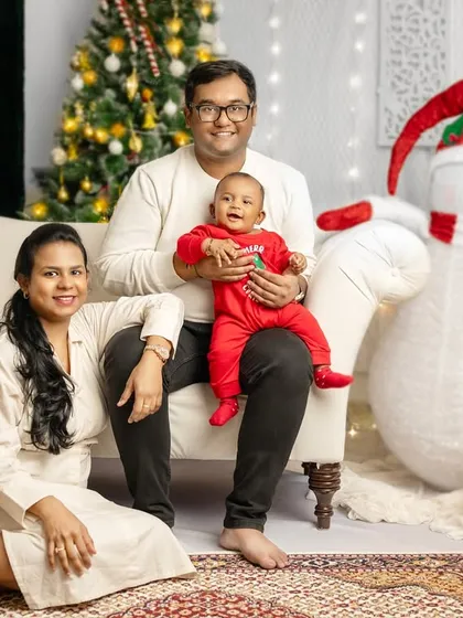 Another beautiful family portrait, capturing the joy and warmth of the holiday season in our studio.