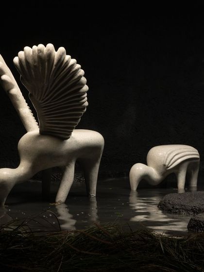 This composition of the Pakhru mother and baby chairs tells a story of family and connection. Set in water, their forms evoke a sense of natural grace and tranquility, showcasing how our designs are inspired by life itself.