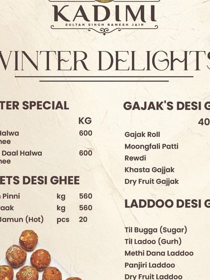 A closer look at our winter menu, with specials like Gajak Roll, Badam Pinni, and Til Laddoo.