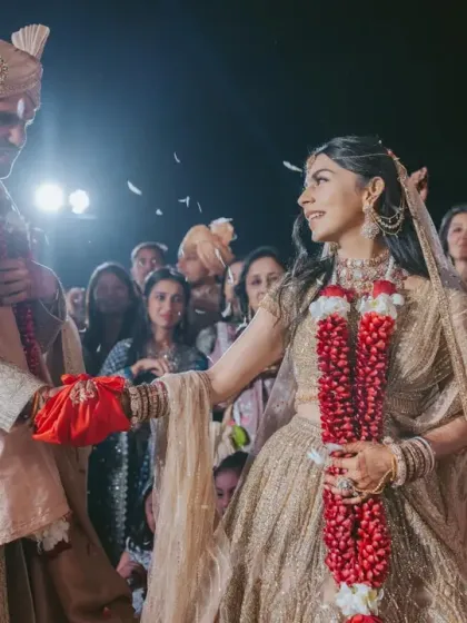 A tender moment during the wedding ceremony. I ensure the couple feels connected and present, even amidst the grandeur of a large-scale celebration.