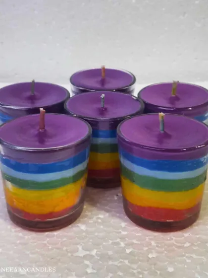 I created these 7 Chakra candles to help you find balance and harmony. Each colorful layer corresponds to a different energy center, guiding you toward inner peace with every flicker of the flame.