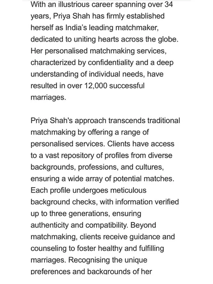 The Times of India, Etimes, and Times Ascent have chronicled my journey extensively, from receiving the Inspiring Entrepreneur Award to being ranked among the world's top 3 elite matchmakers. These articles detail my philosophy of creating 'organic connections' and building a heritage institution for arranged love marriages.