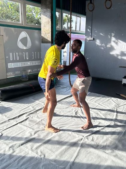 Circling and hand-fighting with a training partner. The constant movement and strategy of grappling is a full-body workout.