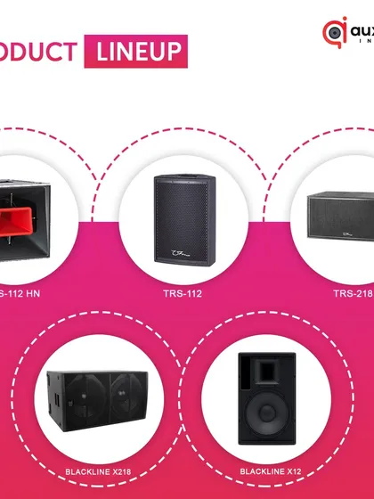 A look at our professional product lineup. We use industry-leading equipment like the TRS series and Blackline series speakers to build powerful and reliable sound systems for our clients.