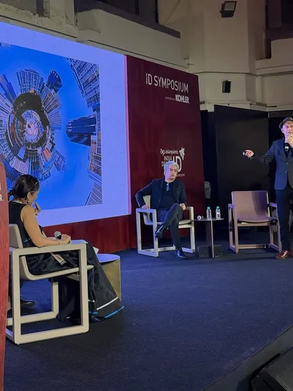 On stage at the ID Symposium, discussing our entrepreneurial journey and vision for the future of design.