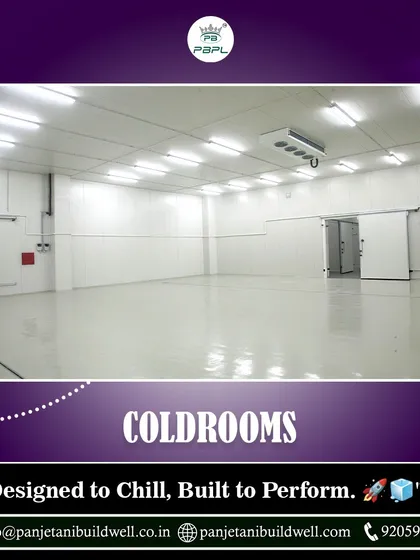A large, empty industrial cold room, designed to chill and built to perform. Our cutting-edge solutions offer unparalleled temperature management and energy efficiency for your products.