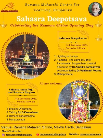 Ramana Maharshi Centre for Learning - Spiritual & Cultural Events Major Annual Festivals photo 32