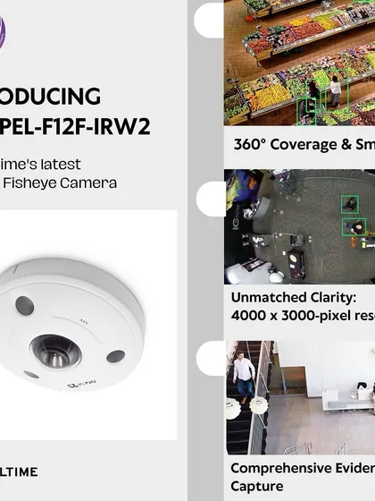 We offer the IC Realtime 12MP IR Fisheye Camera for complete situational awareness. This single camera provides a 360-degree panoramic view, eliminating blind spots, and uses on-board AI for advanced functions like heat mapping and people counting in commercial or large residential spaces.