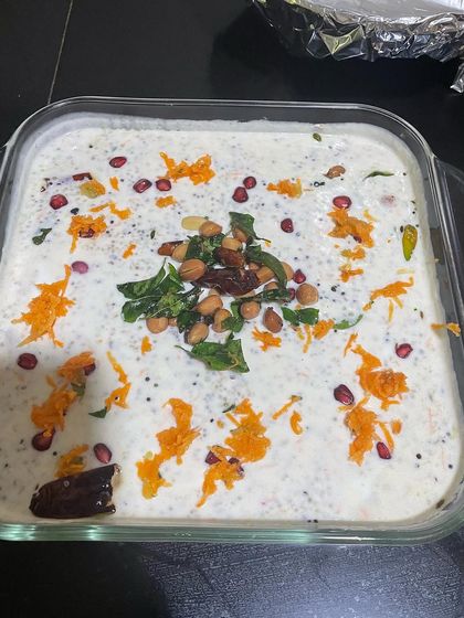 A closer look at the Quinoa Curd with peanuts, curry leaves, and grated carrots. This dish is a great example of how we can creatively use healthy ingredients to make traditional recipes even better.