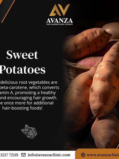 Sweet potatoes are rich in beta-carotene, which the body converts to vitamin A. This vitamin is crucial for promoting a healthy scalp and encouraging hair growth.