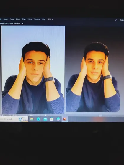 I wanted to show you a little bit of the process behind my vector portraits. This is a look at my screen while working on the Anuv Jain piece. You can see the many layers that go into it, which is why a single piece can take over 30 hours of mehnat.