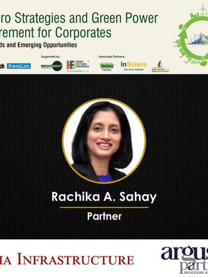 Announcement for my partner Rachika A. Sahay speaking at the conference on "Net Zero Strategies and Green Procurement for Corporates."