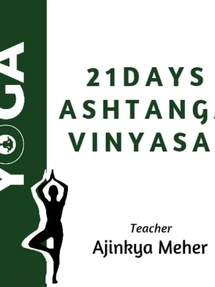 The banner for my 21-Day Ashtanga Vinyasa online journey. This course is designed to help you build consistency and a deeper understanding of the practice.