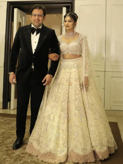 Inspired by Alia Bhatt's Cannes look, this bride's reception makeup is all about soft dewy glam and delicate shimmer, making her look like a red carpet queen.