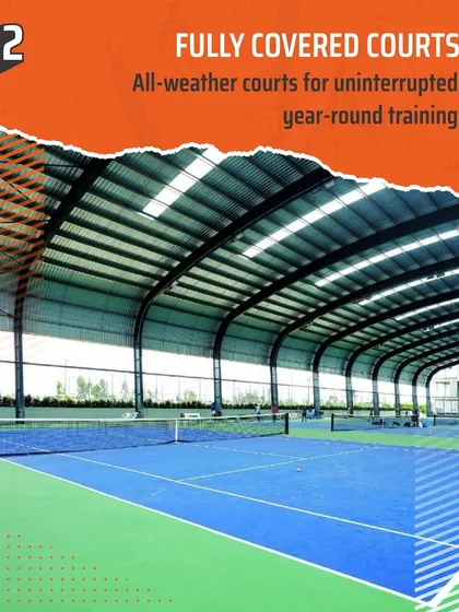 Rain or shine, the training never stops. Our fully covered, all-weather courts are a key feature of our academy, providing a professional, year-round training environment for our players to develop their skills without interruption.