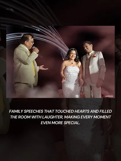 Family speeches that touch hearts and fill the room with laughter. We ensure these personal moments are given the spotlight they deserve.