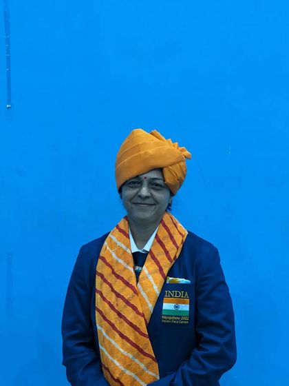 **Flag Bearer for India.** A moment of immense pride as our athlete, Arjuna Awardee Ms. Parul Parmar, was chosen as the flag bearer for the Indian contingent at the Para Asian Games 2023.