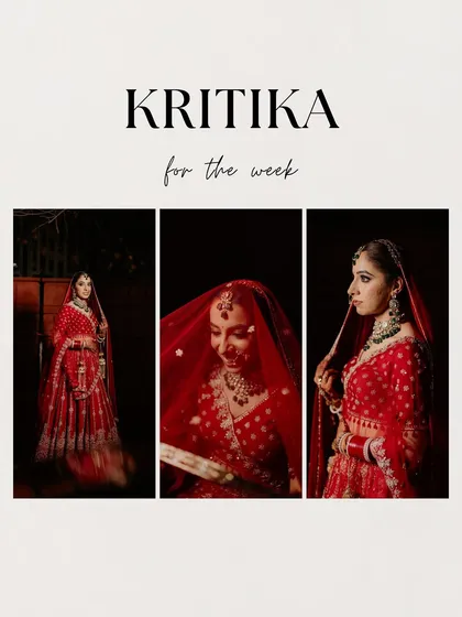 A stylish triptych of the bride, showcasing her complete look and capturing her elegance from different angles.