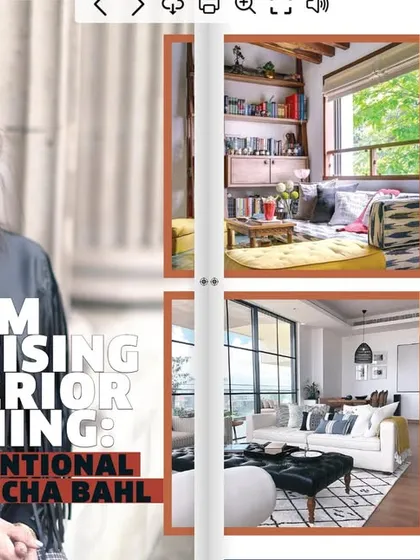 The cover page of my interview, "From Advertising to Interior Designing." My path wasn't conventional, but it was driven by a passion for telling stories through spaces, and I'm grateful to share that journey.