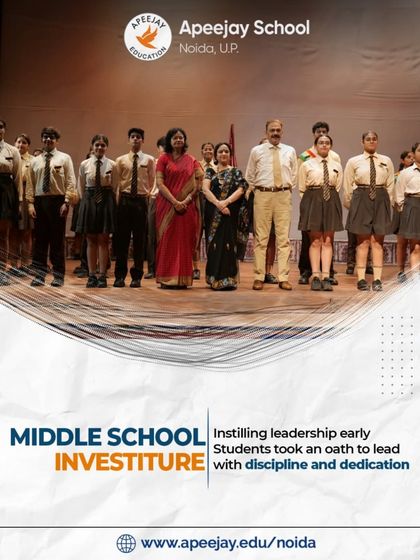 At our Middle School Investiture, students take a formal oath to lead with discipline and dedication. This moment signifies our commitment to instilling leadership qualities early, preparing them to become responsible and proactive members of the school community.