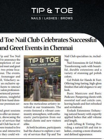 Another press clipping celebrating our successful meet and greet events in Chennai, where we offered live demonstrations and personalized consultations.