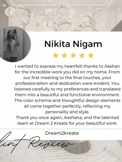 Nikita, it was a pleasure translating your preferences into a beautiful and functional environment. Thank you for your heartfelt thanks and appreciation.