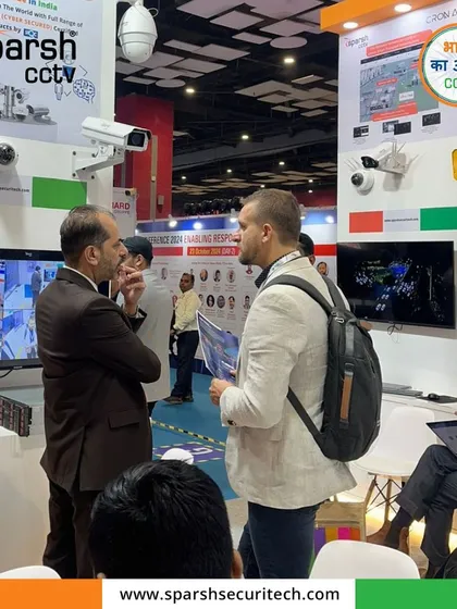 An international visitor engaging with my founder at the Traffic InfraTech Expo. My innovations are attracting global interest.